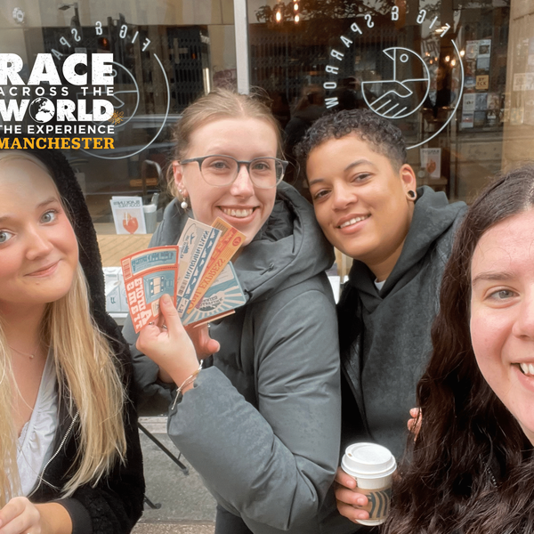 Team playing Race Across The World Experience in Manchester