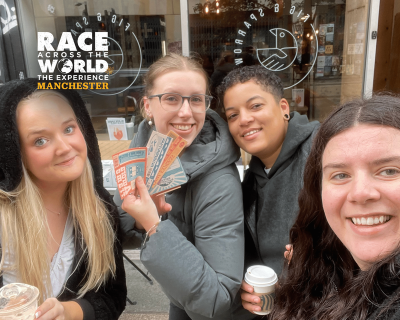 Team playing Race Across The World Experience in Manchester