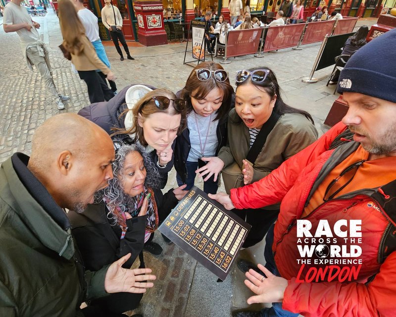 Team playing Race Across The World The Experience in Leadenhall Market