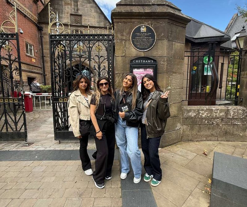 Team posing outside chetham&#x27;s library on Race Across The World The Experience in London-manchester.jpg