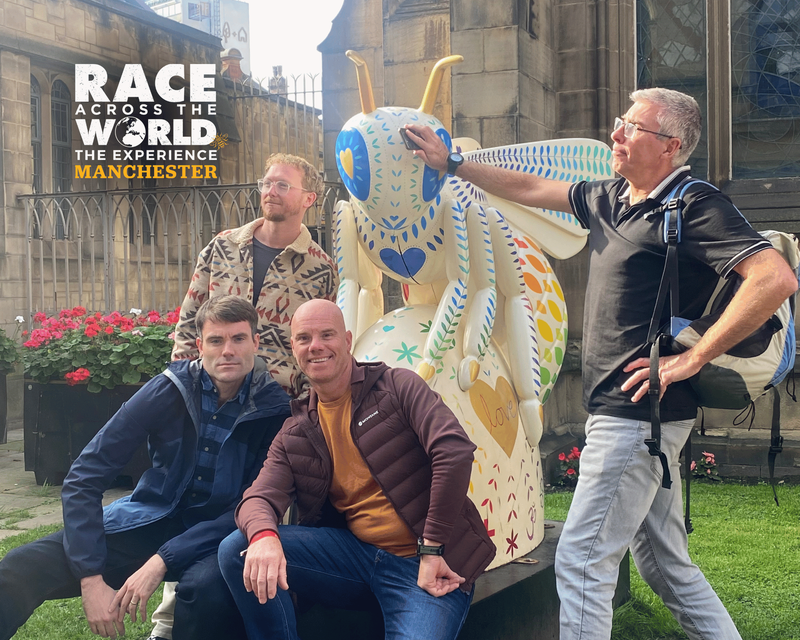 race across the world experience team posing in manchester