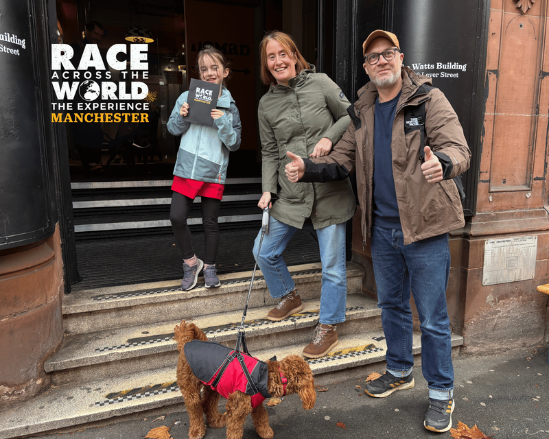 race across the world the experience family team photo manchester